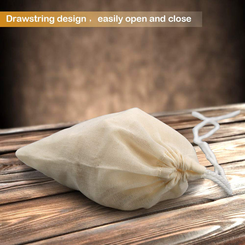 Skystuff 20Pcs Cotton Muslin Bags Reusable Drawstring Muslin Bags for Herb Cooking Coffee Tea Brew Lavender Soap Nuts Spices Bags - NewNest Australia