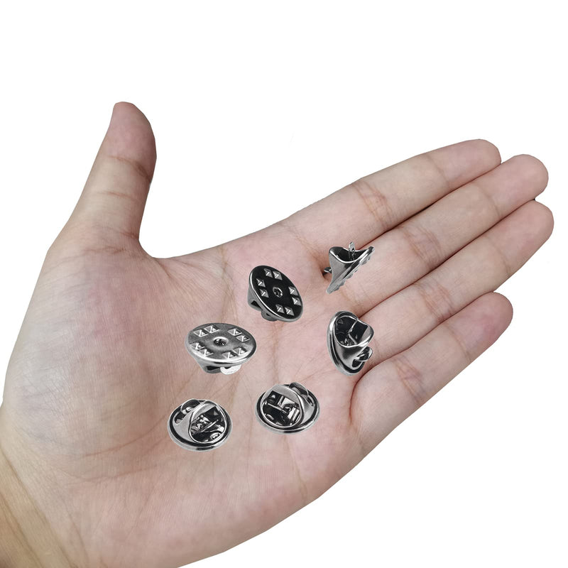 SUBANG 100 Pieces Metal Pin Backs Locking Pin Keepers Locking Clasp with Storage Case, Badge Insignia Pin Backs Replacement (Black) Black - NewNest Australia