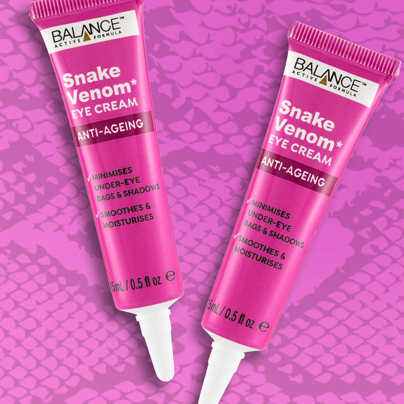 Balance Active Formula Snake Venom Eye Cream contains SYN®-AKE, which is similar to a peptide found in the Temple Viper’s venom. Helps to reduce the appearance of under-eye dark circles and bags. - NewNest Australia