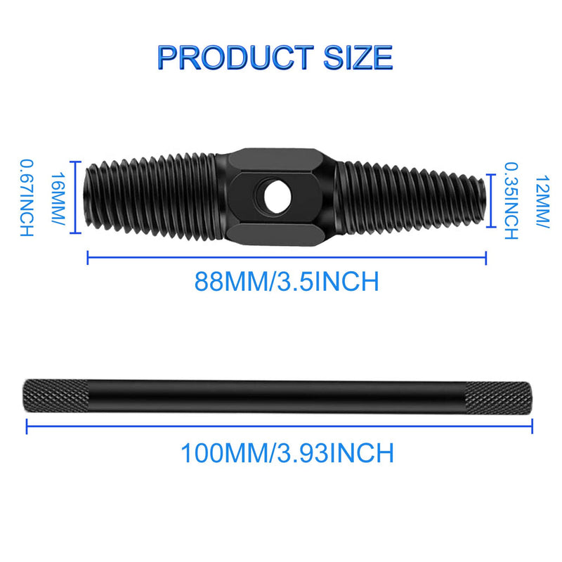 Damaged Screw Extractor - Broken Pipe Remover, Alloy Steel Easy Out Double Head Manual Water Pipe Valve Faucet Stripped Screw Remove Repair Tool with Rod for 1/2" 3/4" Pipe - NewNest Australia