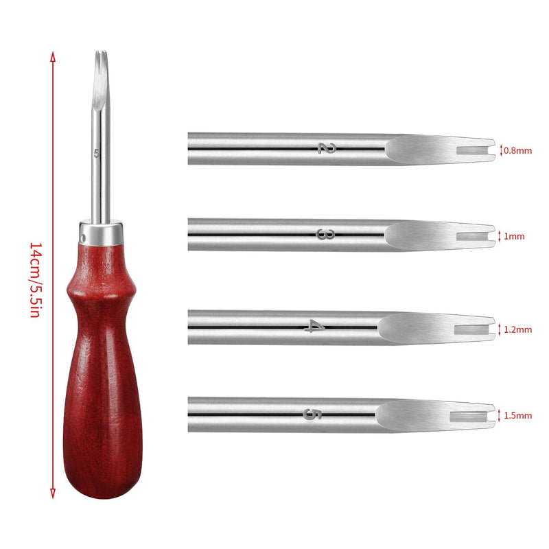 4 Pieces Edge Leather Beveler Craft Edge Beveler Cutting Beveling Leather Skiver Tool for DIY (1.5 mm, 1.2 mm, 1.0 mm, 0.8 mm) - NewNest Australia