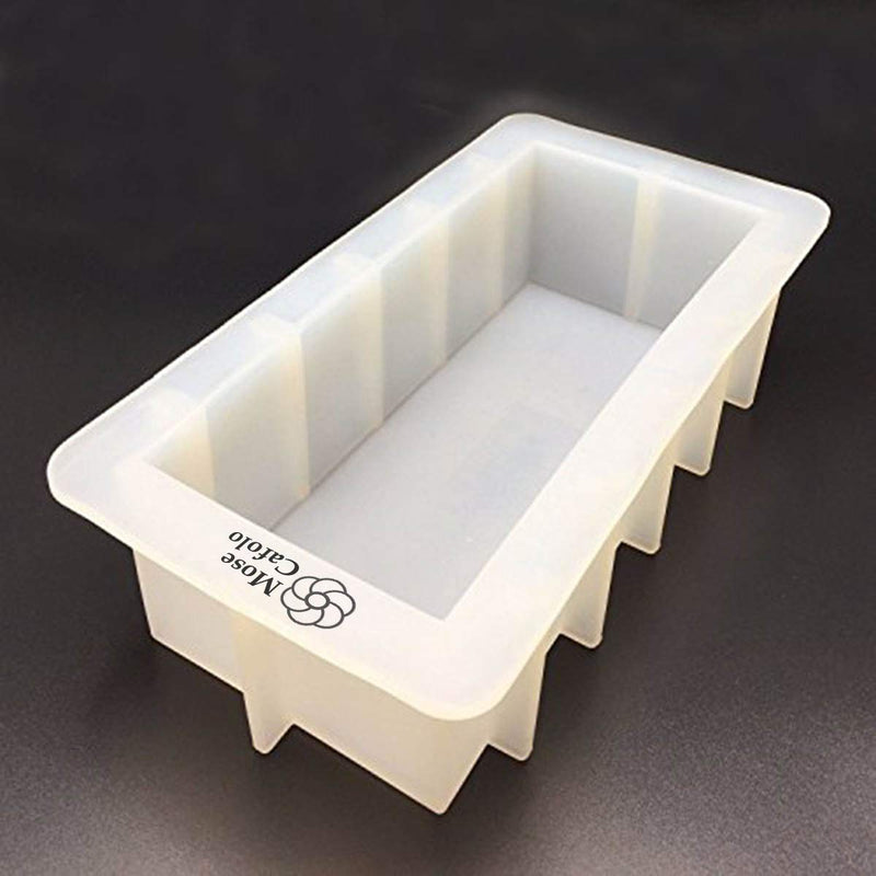 MOSE CAFOLO Loaf Soap Mold 8" Thick Lip Silicon Rectangular Mould 40oz DIY Handmade Swirl Making Tools 8" White mold - NewNest Australia