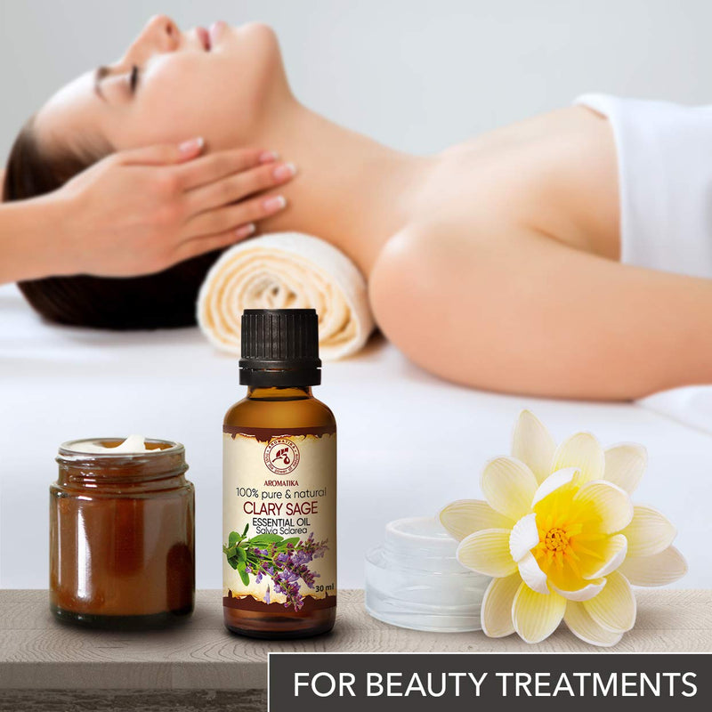 Clary Sage Essential Oil - 30 Ml - Salvia Sclarea - Clary Sage Oil - Aromatherapy Oil For Diffusers And Oil Lamps - Fragrance Oils For Soap Making And Candles - Care Oils For Skin & Hair - NewNest Australia