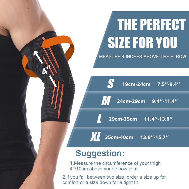 Dualeco Elbow Supports 2 Pack, Anti-Slip Elbow Support Brace for Men/Women, Breathable Elbow Brace for Joint Pain Relief/Arthritis/Recovery, Elbow Compression Sleeve for Weightlifting/Golfers L - NewNest Australia