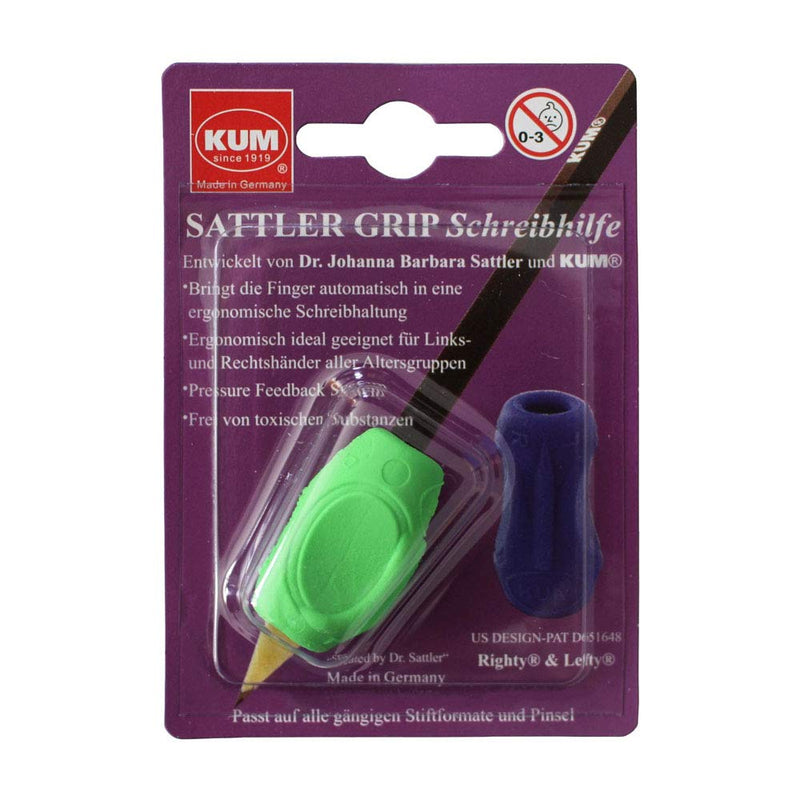 Kum Teaching Materials Saddler Pencil Grip A7 R for Right and Left Handed Users - Pack of 1 - AZ406.00.22-R, Green - NewNest Australia
