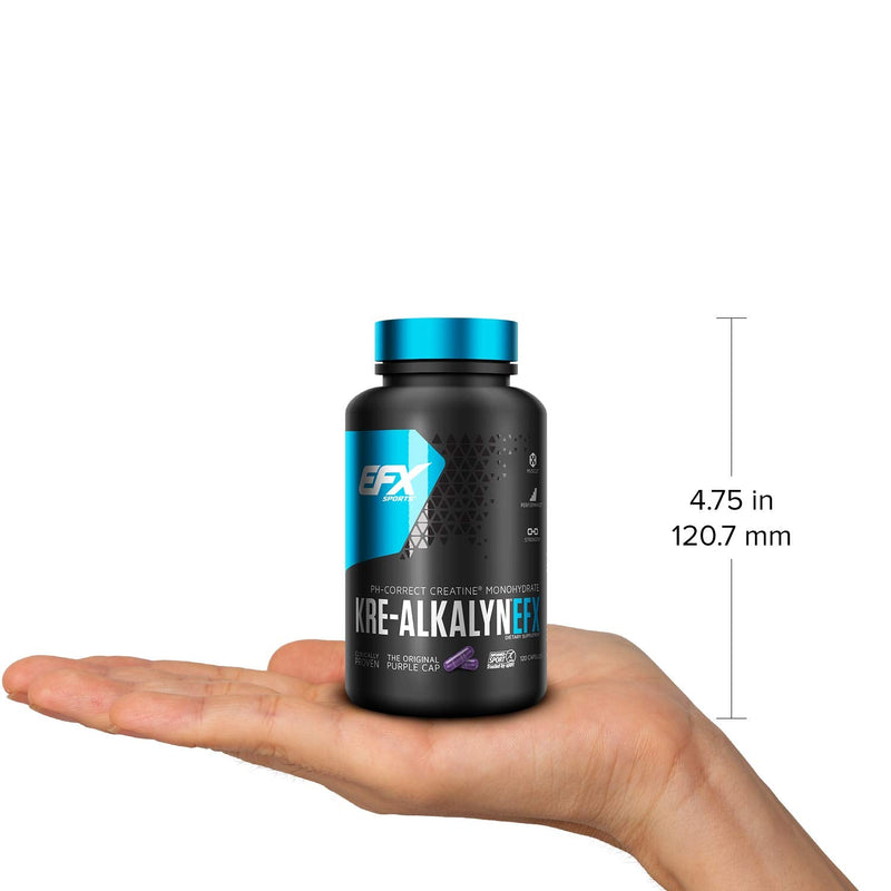 EFX Sports Kre-Alkalyn | PH-Correct Creatine Monohydrate | Multi-Patented Formula, Gain Strength, Build Muscle & Enhance Performance - 120 Capsules / 60 Servings 120 Count (Pack of 1) - NewNest Australia