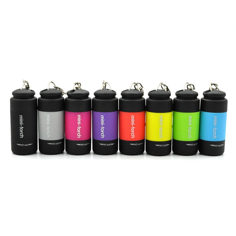 UCEC 8 Pack Mini USB Torch Rechargeable Colorful LED Flashlight High-Powered Keychain Lamp(Multicolor) - NewNest Australia