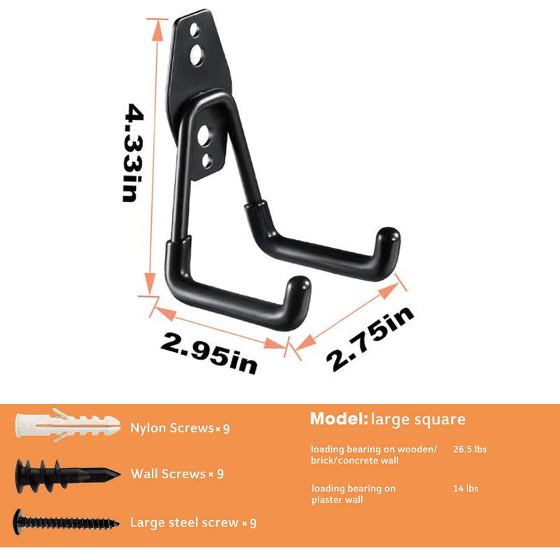 Heevir Garage Storage Utility Hooks - 2.8 Inch Wall Mount Hanging Hook, Tool Organizer, Heavy Duty Double Hook 2.8 Inch 4Pack - NewNest Australia