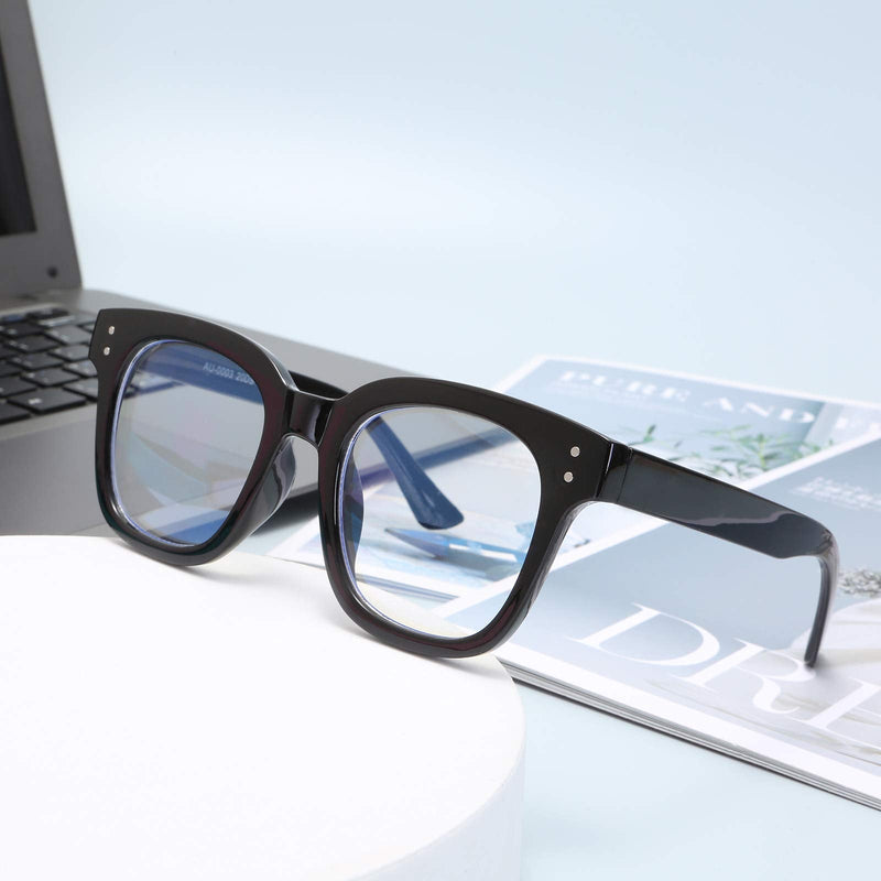 Madison Avenue Blue Light Blocking Glasses Oversized Fashion Blue Light Glasses for Women Anti Eyestrain & UV Protection Computer Eyeglasses (Black) Black - NewNest Australia