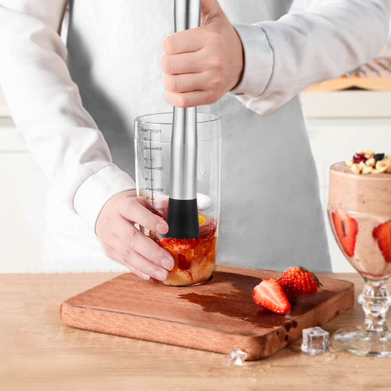 tifanso Muddler for Cocktails, 10" Muddler and Bar Spoon Cocktail Mixing Spoon, Stainless Steel Cocktail Muddler Stirrer, Cocktail Spoon Long Handle, Bar Accessories Tools for Mojitos Fruit Drinks - NewNest Australia
