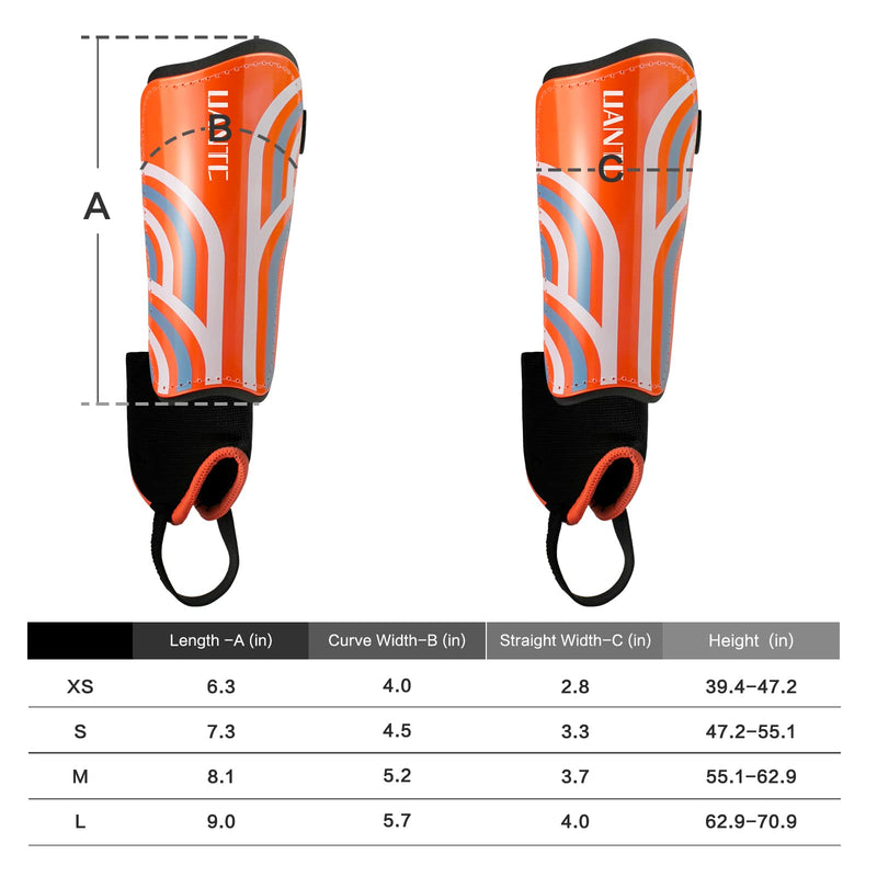 Uantc Shin Guards - Soccer Shin Guards Cushion Protection Reduce Shocks and Injuries - Calf Protective Gear Shin Guards for Kids/Adult - Shin Guards Soccer Youth for Boys/Girls Orange Small - NewNest Australia