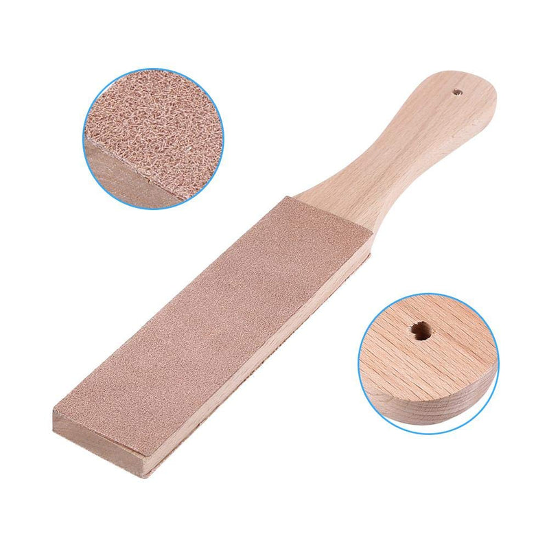 DIY Leather Strops Kit with Wooden Handle Leather Strop Double Sided Leather Paddle Strop for Leather Knife Sharpening Polishing - NewNest Australia