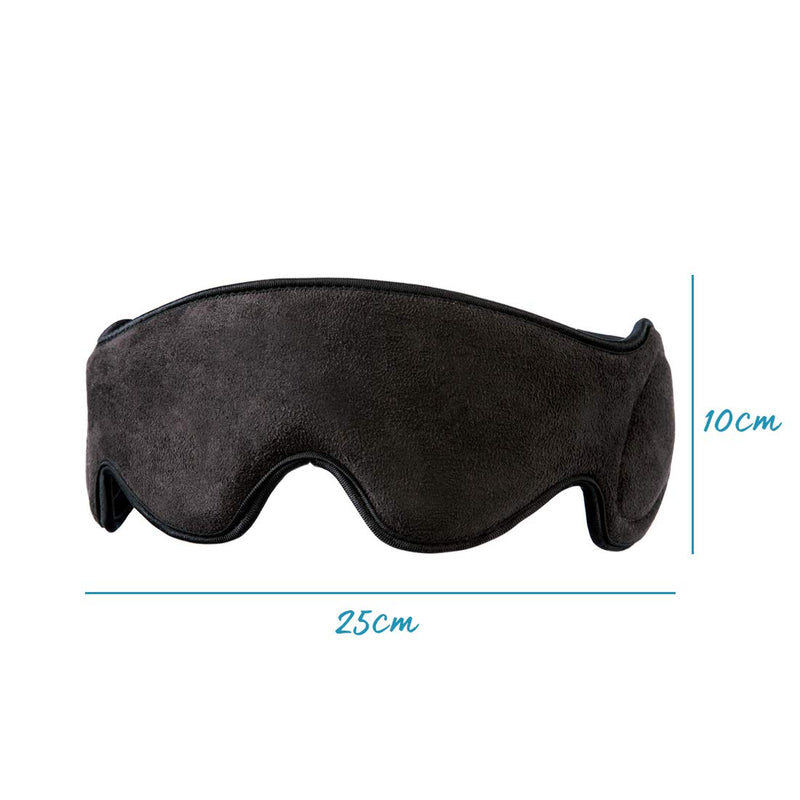 HoMedics Mobile Comfort Vibrating Travel Eye Mask with Speakers, Sleep Mask, Soft Cushioned Fabric, Light Blocking, Aux Port, Portable Compression Sleep Therapy, Headphone Speaker - NewNest Australia