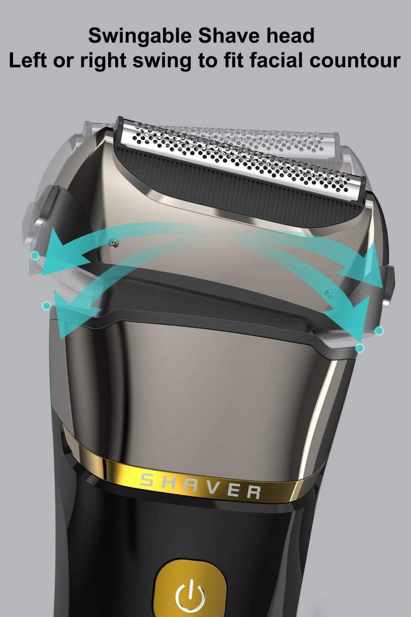 Men'S Electric Razor With 3 Flexible Blades & Travel Case, Electric Shaver With Precision Trimmer, Wet/Dry Shaver, 99 Minutes Running Time, Led Display, Gifts For Men - NewNest Australia