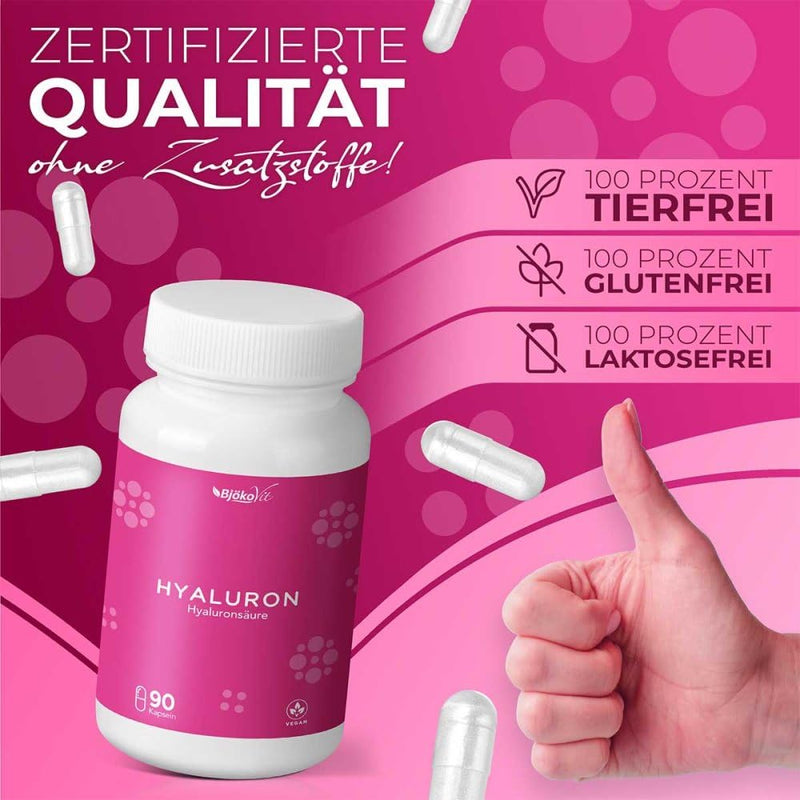 Hyaluronic acid 500 mg vegan capsules 90 pieces - NewNest Australia