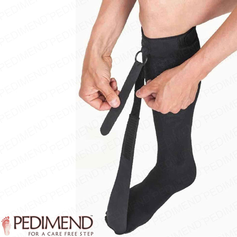 Pedimend Night Sock for Plantar Fasciitis and Achilles Tendonitis with Adjustable strap (1 PC) - Compression Stockings - Stretches the Calf and Soft Tissues of the Foot - Foot Care (S/M: Up to 16”) S/M: Up to 16” - NewNest Australia