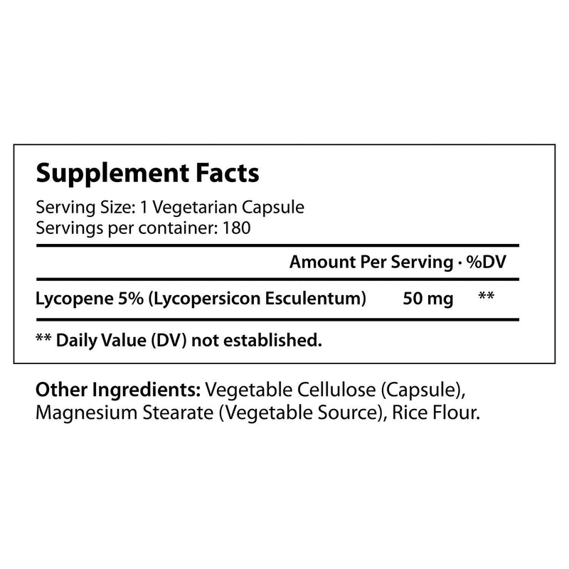 Lycopene 50mg 180 Vegetarian Capsules | Supplement for Prostate & Heart Health | Antioxidant Natural Tomato Extract Non-GMO | Supports Immune System & Helps Reduce Free Radical Damage - Pure Powder 2 Piece Set - NewNest Australia