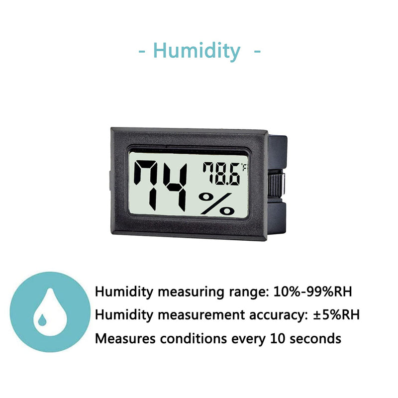 TASOGEN 6 Pack Mini Digital Thermometer Hygrometer,Indoor Temperature and Humidity Gauge Meter Monitor Fahrenheit (℉) for Humidor,Greenhouse,Reptile Tank,Home,Jars - NewNest Australia