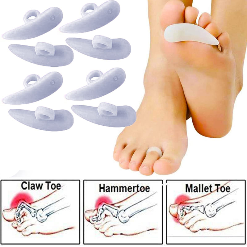 Mcvcoyh 10 Pack Hammer Toe Cushion - Hammer Toe Gel Pads for Toe Corrector & Straightener for Curled, Claw & Mallet Toe Relief - Right & Left Gel Support Crest Cushion White - NewNest Australia