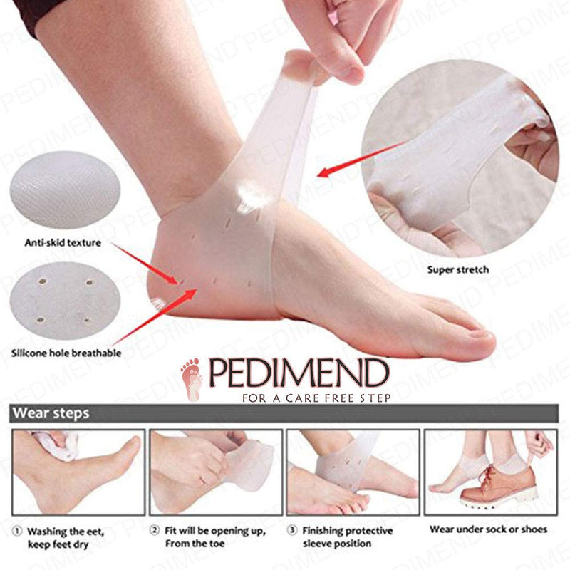 Pedimend Plantar Fasciitis Gel Support | Heel Spur Pain Protector | Moisturising Gel Pad Sleeves | Prevent Heel Bone Blisters | Cracked Heel Repair | For Men and Women | Foot Care - NewNest Australia