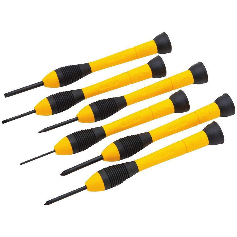 Stanley Tools 6-Piece Precision Screwdriver Set, Black/Yellow - NewNest Australia