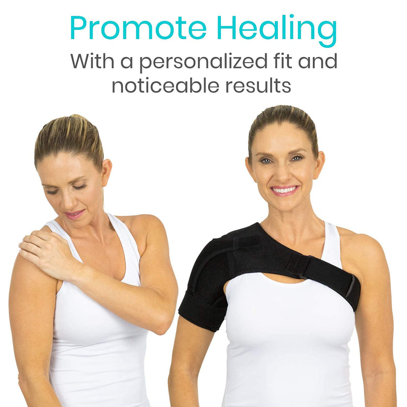 Vive Shoulder Stability Brace - Injury Recovery Compression Support Sleeve - for Rotator Cuff Injuries, Arthritis, Sprain, Dislocation, PT - Targeted Inflammation Pain Relief Black - NewNest Australia