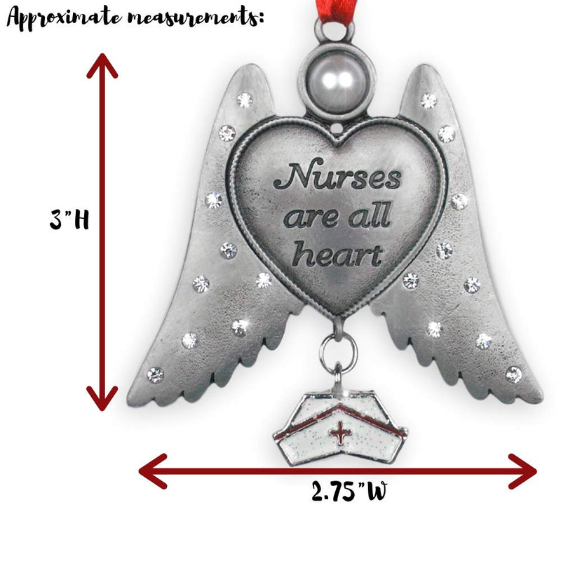 NewNest Australia - BANBERRY DESIGNS Nurse Angel - Nurses are All Heart Angel Ornament - Hanging Nurse Angel with Nurse Hat Charm - Nurses Day Gift - Nurse Graduation Gift - Nurse Appreciation 1 