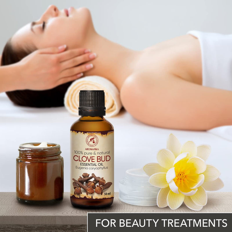 Clove Oil 50 Ml - Eugenia Caryophyllus - Indonesia - 100% Pure And Natural Clove Bud Oil For Wellness - Beauty - Aromatherapy - Relaxation - Spa - Aroma Diffuser - Oil Burner - Room Fragrance - NewNest Australia