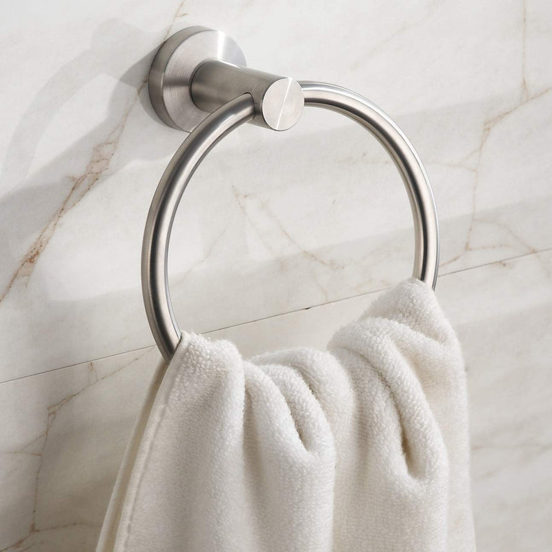 Towel Ring Brushed Nickel, Bath Hand Towel Ring Stainless Steel Round Towel Holder for Bathroom - NewNest Australia