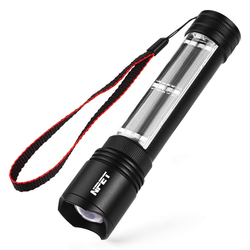 NPET T08-2 Solar Power Flashlight Car Flashlight USB Rechargeable Tactical Multi-function Torch Emergency Tool 4）T08-2 - NewNest Australia