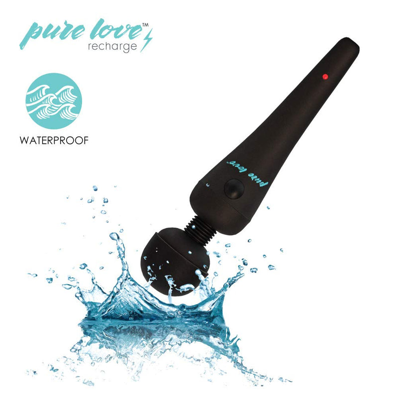 pure love Massage Wand, Personal Vibrator, Full Body Massager, Rechargeable & Waterproof, Handheld, Cordless, Powerful PowerBullet Motor, Black - NewNest Australia