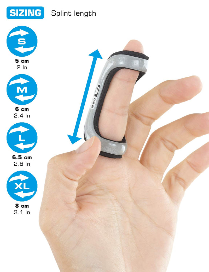 Neo G Finger Splint, Easy-Fit - Support For Trigger Finger, Mallet Finger, Baseball Finger, Strain, Sprains, Broken Fingers, Basketball - Patented Design - Class 1 Medical Device - Small - Grey Small: 5 CM // 2 IN - NewNest Australia