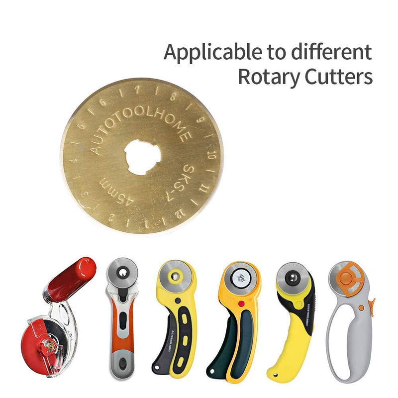 Titanium Coated Rotary Cutter Blades 45mm 10 Pack Replacement Blades Quilting Scrapbooking Sewing Arts Crafts,Sharp and Durable - NewNest Australia