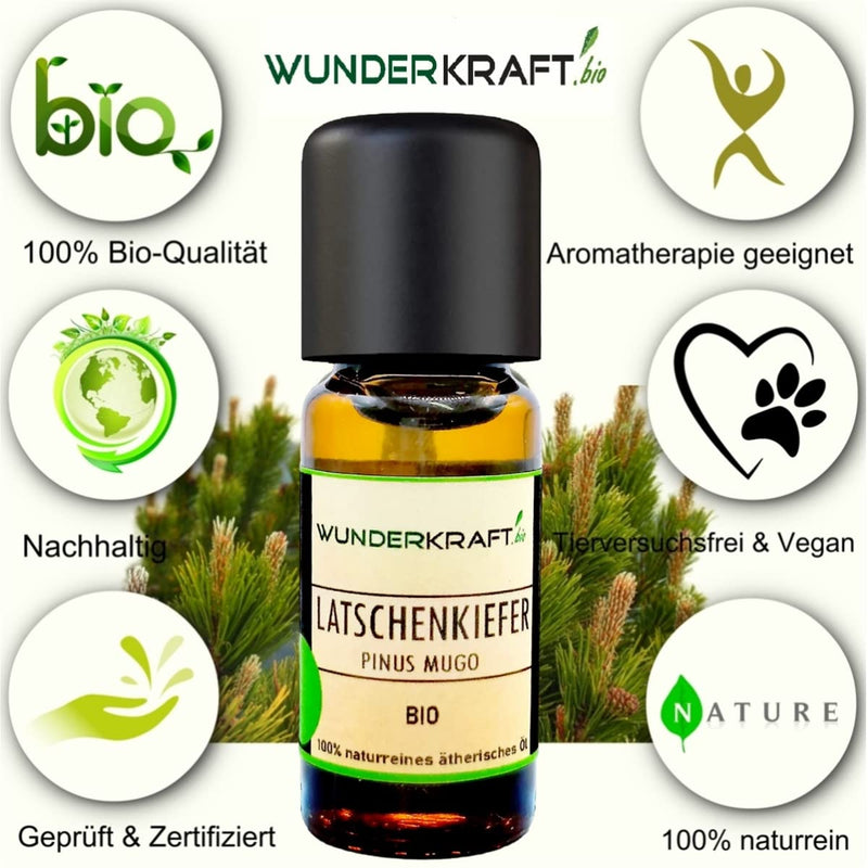 Organic Mountain Pine Oil - 100% Natural Essential Organic Oil By Wunderkraft. Organic, Aromatherapy & Diffuser, Ideal For Sauna & Sport, 10 Ml Aroma Oil, Fragrance Oil - NewNest Australia