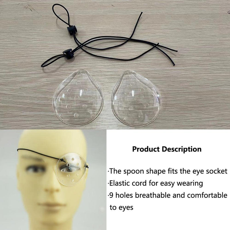 DADADEFEIJI 2 Pcs Porous Transparent Eye Mask Ventilation Transparent Eye Mask Plastic Eye Mask with Telescopic Rope Porous Breathable Eye Patch - NewNest Australia