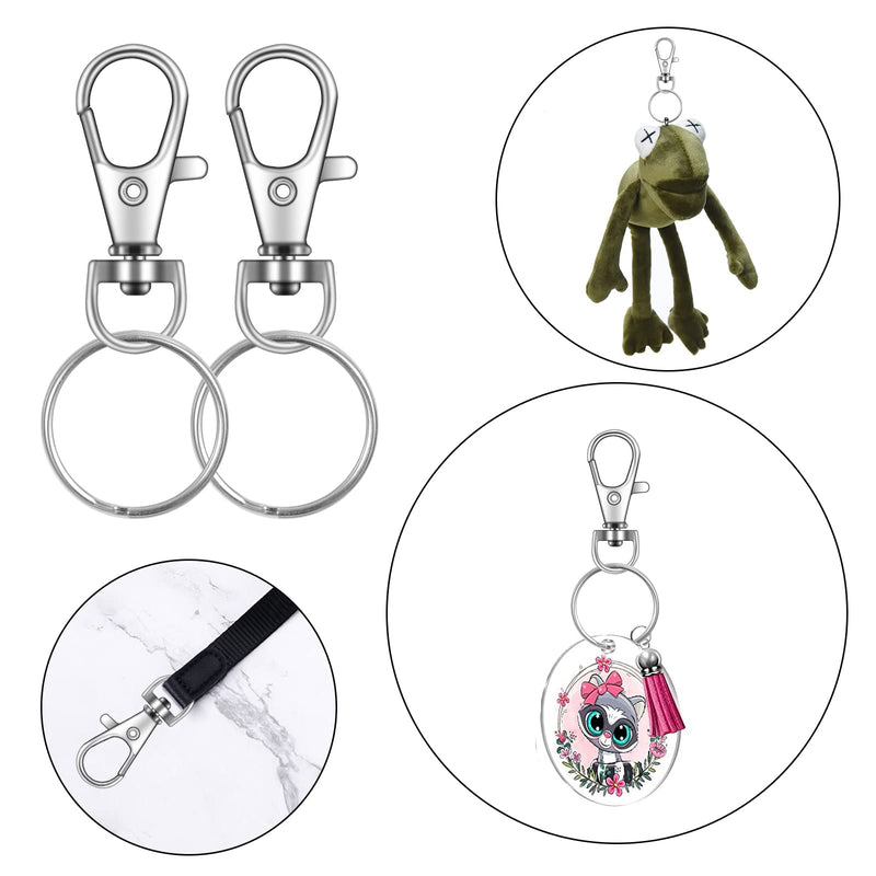 IPXEAD 100PCS Premium Key Chain Clip Hooks, Swivel Clasps Lanyard Snap Hook, Keychain Hooks for Lanyard Key Rings Crafting - NewNest Australia