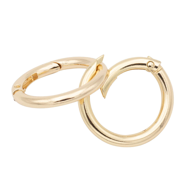 JWBIZ 15pcs Trigger Spring O Rings Round Carabiner Clip Snap for Keyrings Buckle, Bags,Purses (Gold, 1 inch) Gold - NewNest Australia