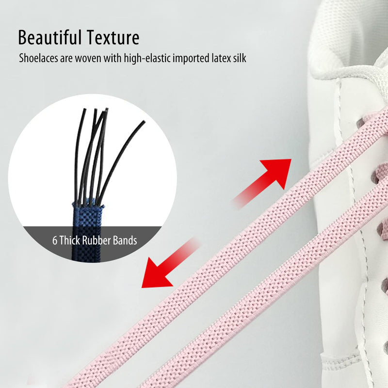 No Tie Elastic Shoelaces,Flat Shoelaces with Metal Buckles, Shoelaces Replacement, Elastic No Tie Shoe Laces for Sneakers Kids/Adults Adjustable Laces, Rubber Tieless Laces Elastic for All Shoes White - NewNest Australia