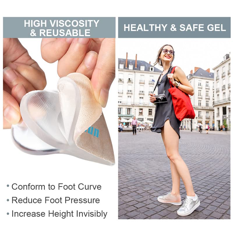 Sumifun Heel Lift Inserts, 1/4" to 1" Gel Shoe Heels Inserts for Women, Adjustable Orthopedic Heel Pads for Heel Pain and Leg Length Discrepancies, Heel Cups 1/4" 1/2" 3/4" Beige - NewNest Australia