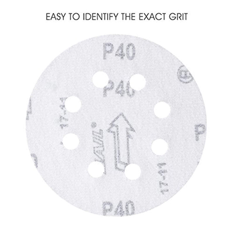 5-Inch 8-Hole Hook and Loop Sanding Discs 70PCS, 40/80/120/240/320/600/800 Assorted Grits Sandpaper - Pack of 70 - NewNest Australia