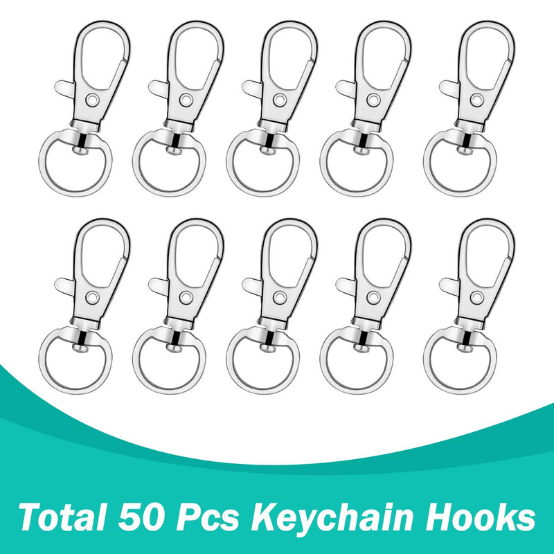 100 Pcs Premium Swivel Snap Hooks with Key Rings,Metal Lanyard Keychain Hooks Lobster Clasps for Key Jewelry DIY Crafts 1.25inch/32mm(50 Pcs Lanyard Snap Hooks+50 Pcs Key Rings) 1.25 inch-32mm - NewNest Australia