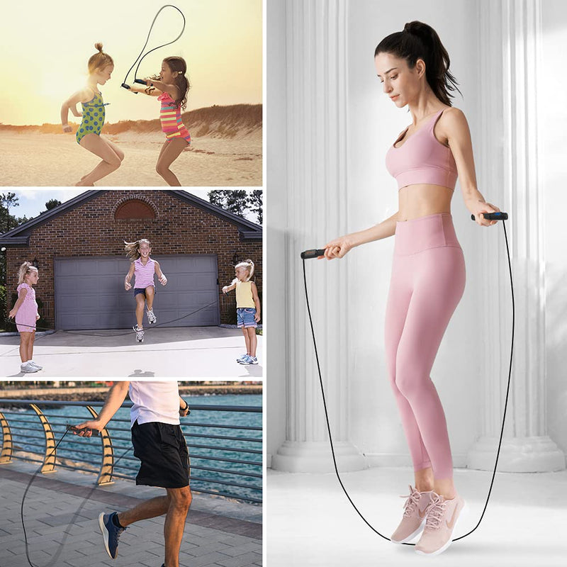 Jump Rope, H Handio Jump Rope with Counter, Workout Jumping Rope with Steel Ball Bearings, Adjustable Length Speed Skipping Rope for Men Women Kids Home Gym, Crossfit, Fitness Exercise Orange - NewNest Australia