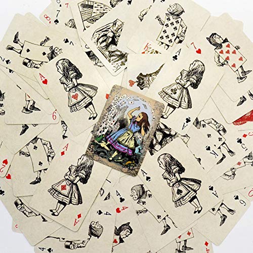 Rodaruus Alice in Wonderland Playing Cards, Full 54 Poker-Size Card Deck Light Beige - NewNest Australia
