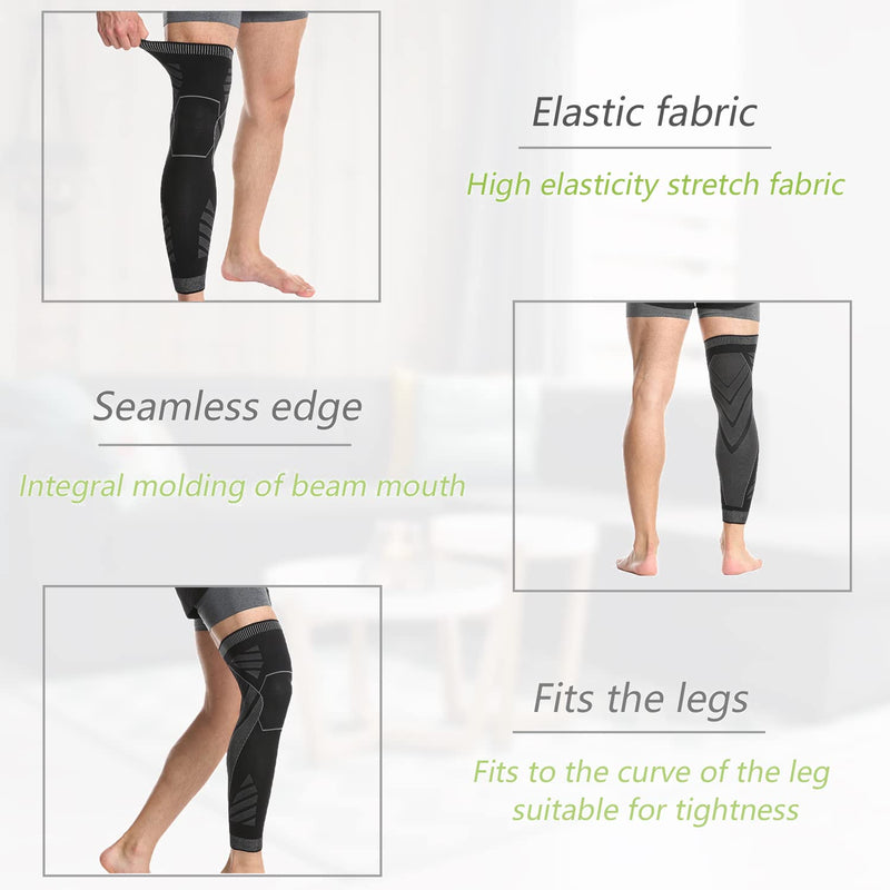 Solo Actfit Sports Compression Sleeves Long Knee Pads Compression Non-Slip Knee Brace Knee Protection Leg Warmers Knee Sleeves For Running, Basketball, Cycling - NewNest Australia