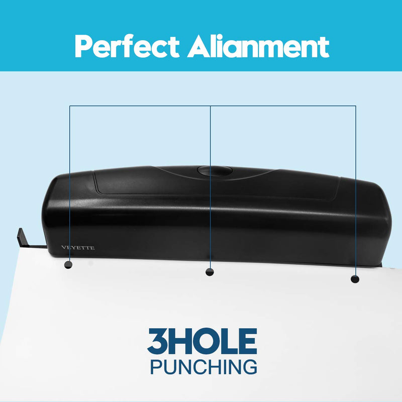 Electric 3 Hole Punch, VEYETTE Black Fast Hole Puncher 20 Sheets,Use AC or 6 AA Battery - NewNest Australia