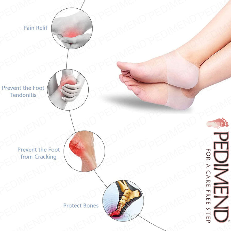 PEDIEMEND Silicone Heel Protector Sleeve Unisex Moisturizing Heel Protective Pad Relieve Pressure - Invisible and flexible material - heel spur treatment, bone spur, aching feet, aches - NewNest Australia