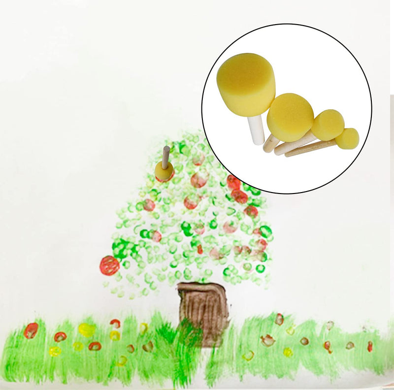 20 pcs Round Sponges Brush Set, 4 Sizes Paint Tools for Kids - NewNest Australia