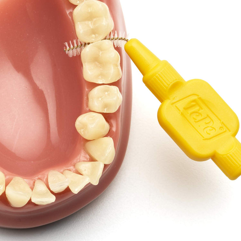 TePe Interdental Brush, Original, Yellow, 0.7 mm/ISO 4, 8pcs, plaque removal, efficient clean between the teeth, tooth floss, for narrow gaps - NewNest Australia