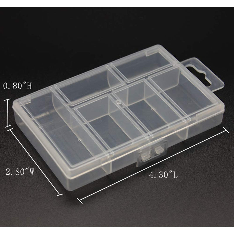 BangQiao 18 Pack Tiny Plastic Clear Storage Parts Case Box with 6 Fixed Grids for Nail, Screw, Fastener, Hook, Hanging Kit, Wall Anchor and Wedge - NewNest Australia