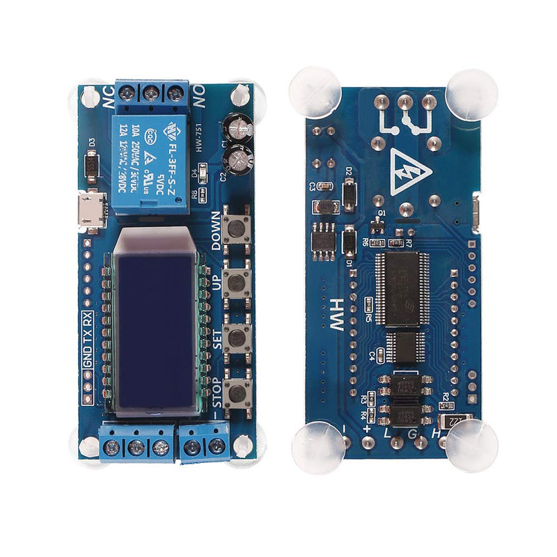 ACEIRMC Time Delay Relay DC 5V 12V 24V Delay Controller Board Delay-Off Cycle Timer 0.01s-9999mins Trigger Delay Switching Relay Module with LCD Display Support Micro USB 5V Power Supply (2pcs) 2pcs - NewNest Australia